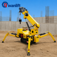 Grue araignée de 3 tonnes à double alimentation hydraulique pour l'entretien des entrepôts et l'installation de murs rideaux en verre