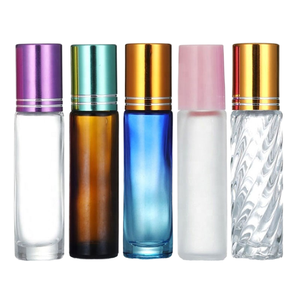 Portable Clear/<b>Green</b>/Amber/Blue Glass Bottles Aluminum Cap Stainless Steel Pump Sprayer 3ml 10ml Roll Bottle Essential 100pcs - Product Image 3