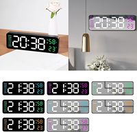 Reloj de Pared Digital 3 en 1 con Temporizador, Pantalla LED Rectangular, Fecha/Día de la Semana, Temperatura, Humedad y Alarma