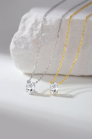 Precio al por mayor directo de fábrica: Joyería de plata 925 con moissanita y circonita, cadena de eslabones y colgante para el cuello. Fabricación OEM/ODM personalizada.