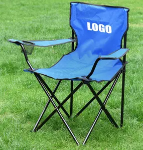 팔과 포켓 판촉 선물이있는 맞춤형 인쇄 로고 야외 비치 의자