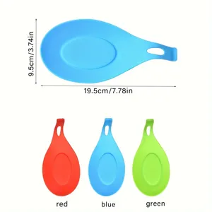 1 pièce Support de cuillère isolant en silicone, dessous de verre, dessous de plat, tapis de table, support de pot, résistant à la chaleur, ustensile de cuisine - Product Image 4