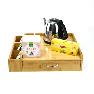 Bamboo 36 K-Cup Single Serve <strong>Coffee</strong> <strong>Pod</strong> <strong>Drawer</strong> with Side Condiment Caddy Organizer - Product Image 2