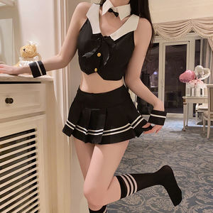 ชุดนอนเซ็กซี่ชุดคอสเพลย์ชุดนักเรียนสีฟ้าขาวมีช่องโชว์เอว - Product Image 2