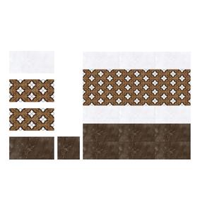Carreaux muraux émaillés de couleur marron avec motif floral blanc 30x60cm - Product Image 6