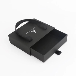 High-End Eco-Friendly <strong>Custom</strong> Logo Rigid Corrugated Board Gift <strong>Boxes</strong> Sponge Lining Magnetic Closure Sliding Drawer Ribbon Handle - Product Image 4