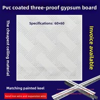 Paneles Cuadrados de PVC para Techo Suspendido de Placas de Yeso 600x600, Revestimiento de Película, Resistentes a la Humedad, para Cuartos Limpios