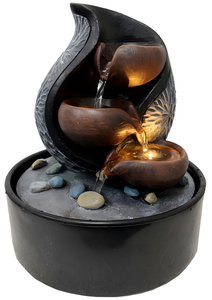 Fontaine d'eau de bureau à motif de lotus avec des roches de <span class=keywords><strong>rivière</strong></span> - Product Image 4