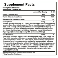 Complément Herbal 24-en-1 : Capsules de Corossol Graviola, Mousse de Mer, Curcuma, Ashwagandha – 60 Capsules pour le Soutien Immunitaire, Digestif et de l'Humeur