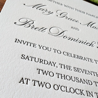 Juego de Invitaciones de Boda Elegantes en Papel de Algodón Personalizado, Invitaciones de Lujo con Grabado, Invitación Moderna y Sencilla para Banquete de Matrimonio