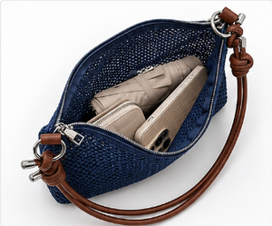 Sac fourre-tout portable en polyester tissé fait main pour femme, avec fermeture éclair, idéal pour la plage et le quotidien, coloris tendance, vente chaude - Product Image 3