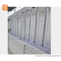 Vitrine de présentation de lunettes optiques de luxe personnalisée, éclairée par LED, écologique, étanche, verrouillable, avec tiroirs pour salle d'exposition