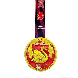 Medalla Personalizada para Mujer <span class=keywords><strong>de</strong></span> Medio Maratón, Silueta <span class=keywords><strong>de</strong></span> Rosa, Esmalte Floral Colorido, Metal Pulido, Logotipo Personalizado - Product Image 5