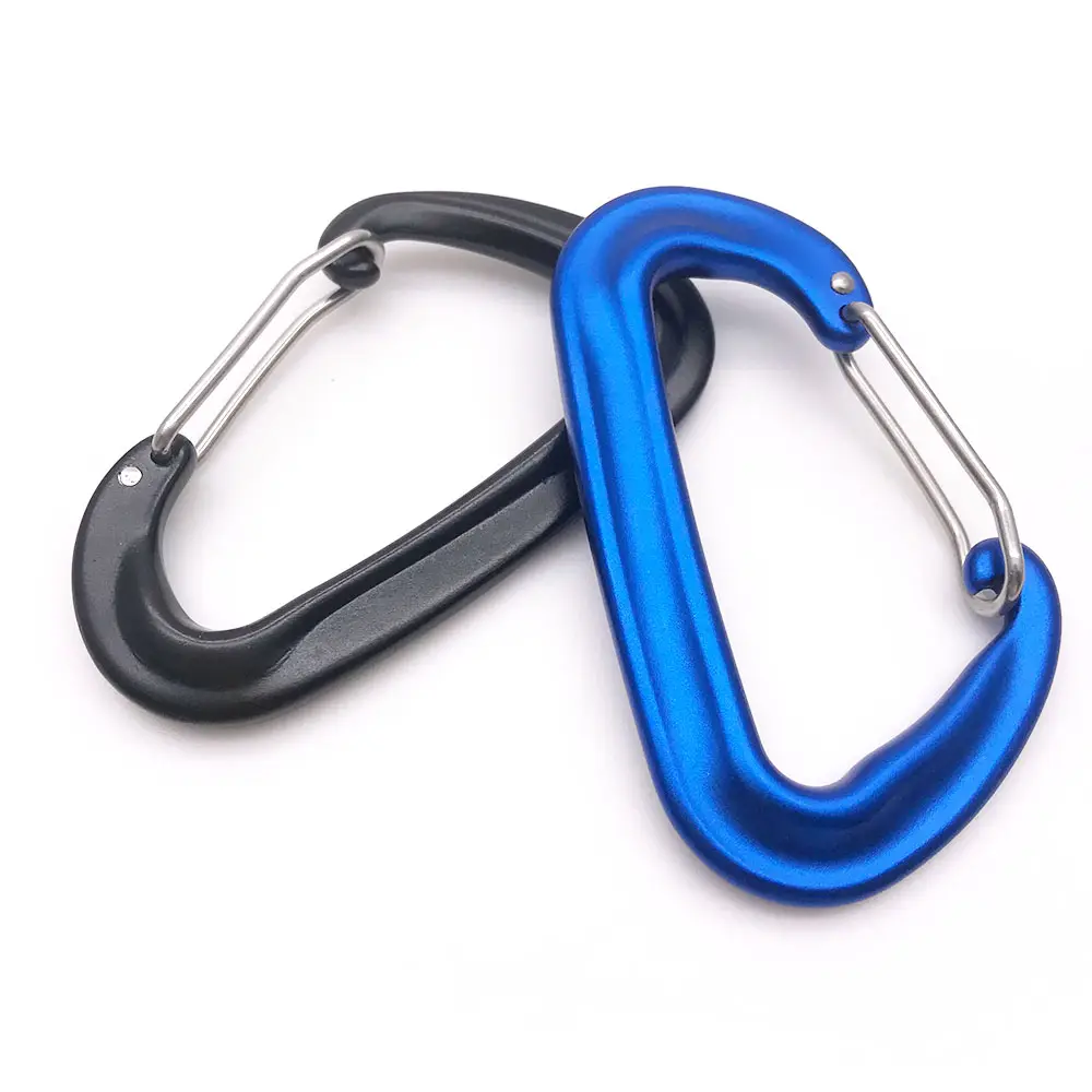 Đen 5kn võng dây cổng Ba lô khóa móc 12kn Carabiner biểu tượng tùy chỉnh mosquetones karabiner