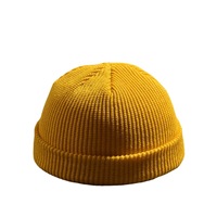 Bonnet décontracté en tricot court style hip-hop, chaud pour l'hiver, élastique, bonnet de tête en maille