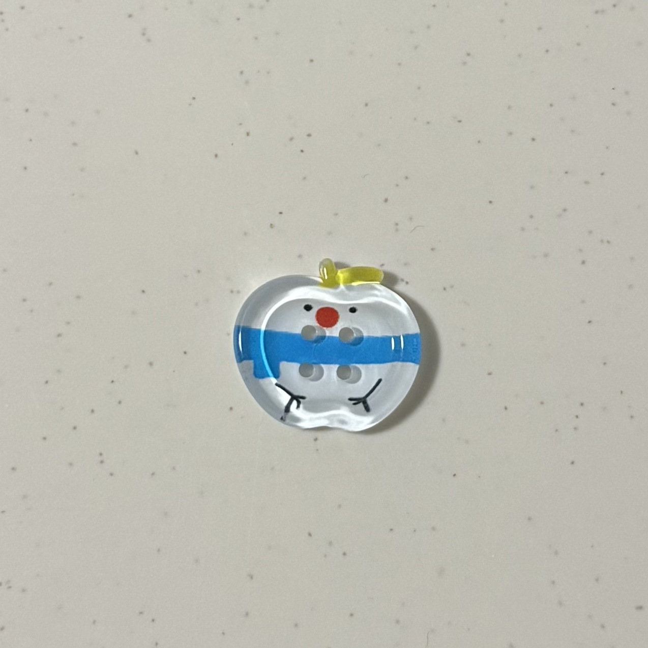 Transparent apple button [blue strip]
