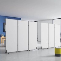 Cloison de séparation de bureau, cloison de séparation de pièce mobile, cloison de séparation en aluminium sur roulettes