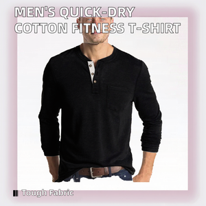 <b>Men's</b> Outdoor Fitness Running Casual <b>T</b>-<b>Shirt</b> 100% Cotton Quick-Dry <b>Long</b> <b>Sleeve</b> Slim Fit Solid Color Pocket Knitted 180g Fabric - Product Image 3