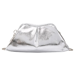 Women Vintage Snake Faux Leather Cloud Evening Bag Soft Clip Clutch <b>Purse</b> Shoulder Bag for Cocktail Wedding Party - Product Image 2