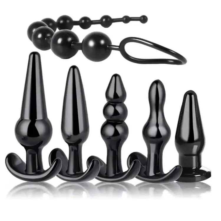 Plugue anal para bunda de anal sm 6 peças, conjunto de brinquedos de sexo anal para homens e mulheres
