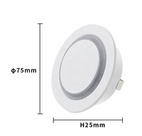 Lumière LED encastrée pour marches d'escalier, intérieur/extérieur, 3W, 3000K blanc chaud, cercle lumineux, spot coloré.