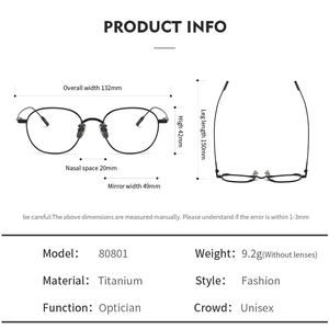 Montura <span class=keywords><strong>de</strong></span> <span class=keywords><strong>Gafas</strong></span> <span class=keywords><strong>de</strong></span> Diseño 80801, <span class=keywords><strong>Monturas</strong></span> Ópticas <span class=keywords><strong>de</strong></span> Titanio Puro con Lentes AC con Patrón Impreso, <span class=keywords><strong>Gafas</strong></span> Ysk para Hombre - Product Image 6