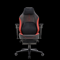 Chaise de jeu ergonomique classique en similicuir noir 9D avec accoudoirs et repose-pieds