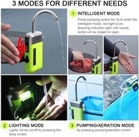 Pompe d'aquarium rechargeable, aérateur, pompe de circulation d'eau portable, pompe à air à induction pour la pêche, robinet d'eau de voyage pour l'extérieur