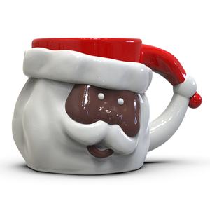 Cadeau de vacances personnalisé de haute qualité 3d tasses en céramique drôle <span class=keywords><strong>homme</strong></span> noir <span class=keywords><strong>africain</strong></span> col noué Noël Père Noël attrapant chapeau tasse à café - Product Image 2