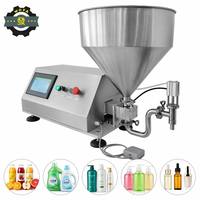 Machine de remplissage à pompe rotative pneumatique pour sauce au chocolat, purée de viande et confiture. Emballage en verre avec garantie d'un an