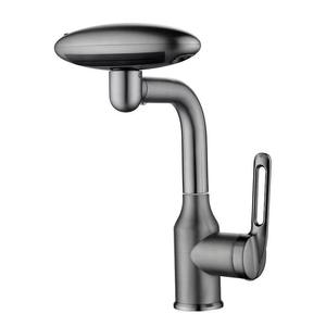 Robinet de salle de bain en acier inoxydable, rotatif à 360 degrés, eau chaude et froide, mitigeur pour lavabo, finition chrome poli - Product Image 1