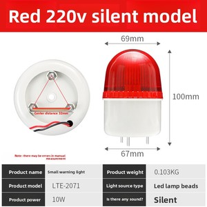 Luz de Señalización LED Pequeña con Sonido y Alarma Luminosa, Indicador de Advertencia Intermitente LTE-2071J - Product Image 6
