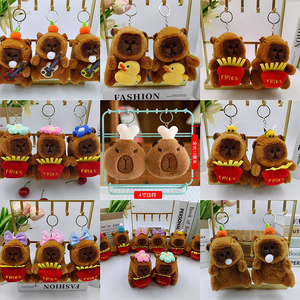 En stock : Porte-clés en peluche 4 pouces, adorable lapin coloré avec carotte, animal en peluche rembourré en coton PP, pour fêtes et machines à griffes - Product Image 3