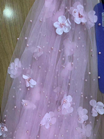 Maille de tulle élégante et sexy avec perles perles fleurs broderie Design unique pour chaussures sacs vêtements caractéristiques durables