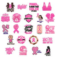 Breloque personnalisée en PVC pour sabot, ruban rose du cancer du sein, pour femmes, breloques de chaussures, décorations de sabots, accessoires féminins