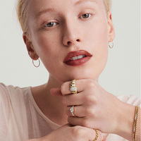 Bague décontractée en argent sterling 925 avec bouffeur et tire-bouchon en diamant pour la dernière dame à la mode.
