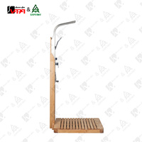 Colonne de douche extérieure en bois Vapasauna Direct Factory pour cour, sauna, resort, villa, hôtel, OEM, ODM, logo personnalisé