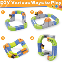Jouets de voitures sur rail magnétique, circuit de course flexible pour enfants et tout-petits, ensemble de pistes à assembler soi-même, ensembles de trains électriques magnétiques