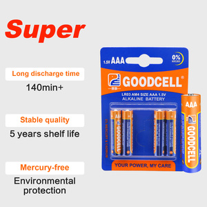 Batería Alcalina Super GOODCELL LR03 AAA de 1.5V con Cubierta de Aluminio para Control Remoto, Juguetes, Electrodomésticos, Herramientas Eléctricas - Cadmio - Product Image 1