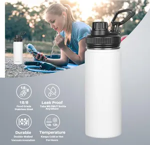 popular products 2024 Vacuum Insulated Double Walled Leak Proof Sports Water Bottle with Spout lid