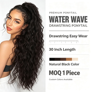 Cola de Caballo con Clip para Mujer, Fibra Sintética Resistente al Calor, Larga y Rizada, Voluminosa, No Requiere Permanente/Tinte, Iriswigs - Product Image 1