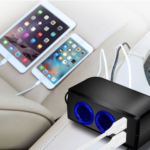 Cargador de coche con puerto <span class=keywords><strong>USB</strong></span> Dual clásico, Cable de 1,2 M, adaptador de encendedor de cigarrillos, cargador rápido para teléfono móvil, voltaje DC12/24V 12-24V - Product Image 2