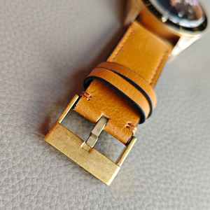 Reloj Mecánico para Hombre con Esfera Curva Azul, Movimiento Automático de Bronce, Caja de 43 mm, Correa de Cuero Italiano, Multifunción y Duradero - Product Image 5