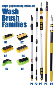 Brosse de lavage de voiture à poils doux bi-niveaux de 10 pouces en PVC+PP+TPR jaune avec pare-chocs de protection - Product Image 5