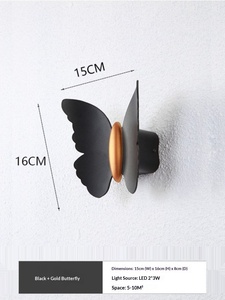 Nouvelle applique murale LED papillon en aluminium, étanche, simple et créative, pour bureau, chambre, salon, intérieur/extérieur, style nordique - Product Image 4