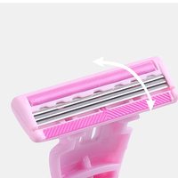 Nouveau design emballage personnalisé rasoir de rasage de sécurité jetable rasoir professionnel triple lames pour le visage des femmes