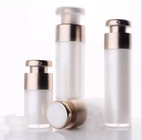 Flacon pompe airless en acrylique rechargeable de 15 ml, 30 ml, 50 ml avec système de verrouillage, sérigraphié, biodégradable, pour sérum de soin de la peau