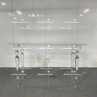 Table élégante en acrylique transparente, table de luxe pour mariage, bar, salle à manger, pour événements et fêtes