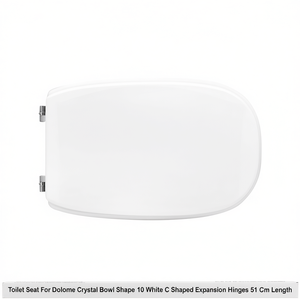 Asiento de inodoro para inodoro de cristal de dolomita, forma de cuenco, 10 bisagras de expansión en forma de C, color blanco, 51 cm de longitud - Product Image 3