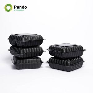 Boîtes à lunch réutilisables pour restaurant, en plastique de qualité alimentaire, compatibles micro-ondes, avec 3 compartiments, pour emporter - Product Image 3